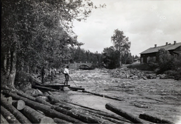 Log drivers at Lankoski, Merikarvia in the 19th century. Source: A. Ahlstr&ouml;m historical photo archive
